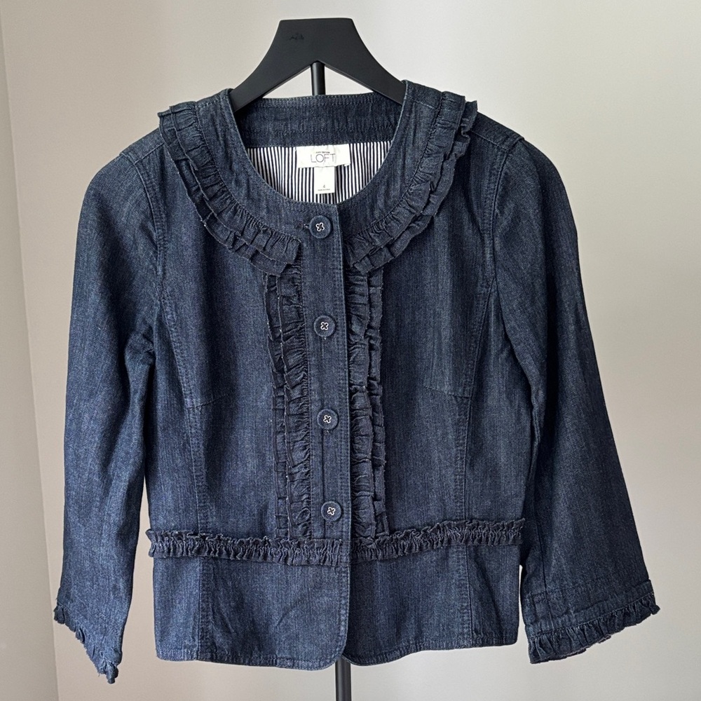 LOFT Ruffled Denim Jacket